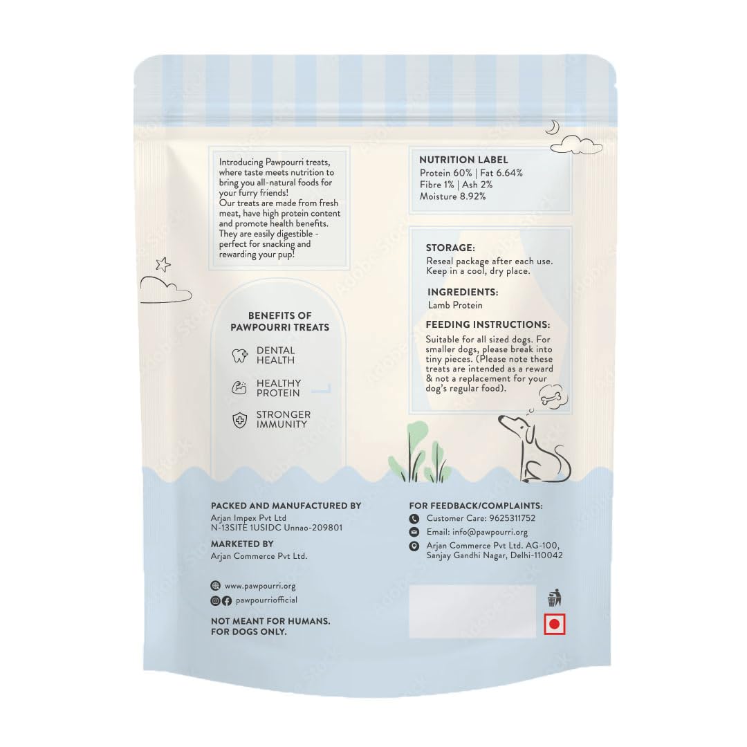 PAWPOURRI Made with 100% Natural Lamb Lung Nuggets Treats Suitable for All Sized Dogs & Breeds (Lamb Lung Nuggets)