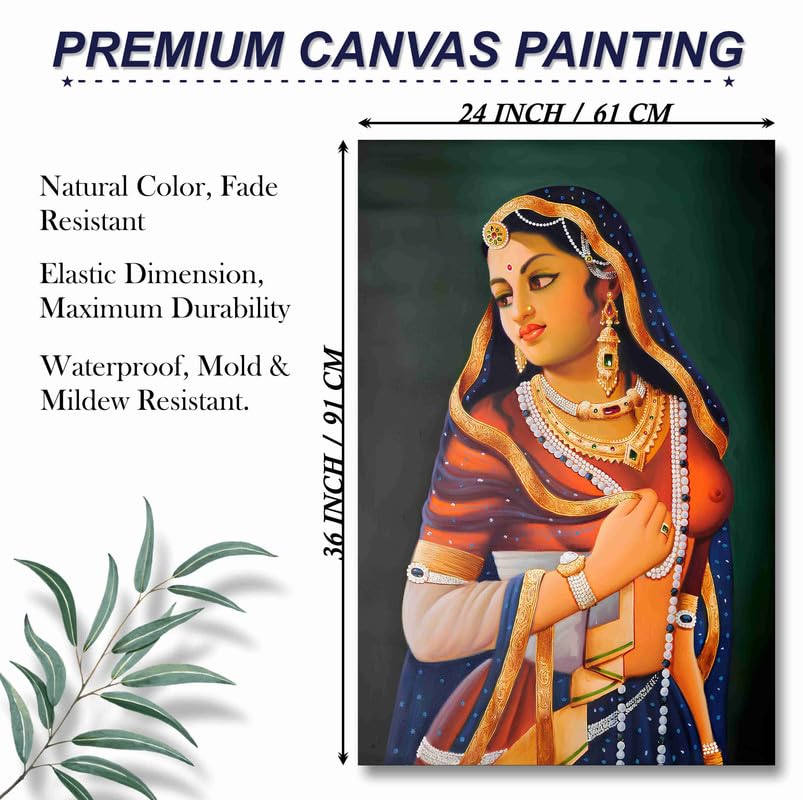 Unframed Rolled Art Print|| Traditional Woman Canvas Wall Painting for Home Décor And Office CR-29
