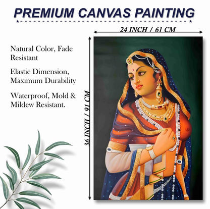 Unframed Rolled Art Print|| Traditional Woman Canvas Wall Painting for Home Décor And Office CR-29