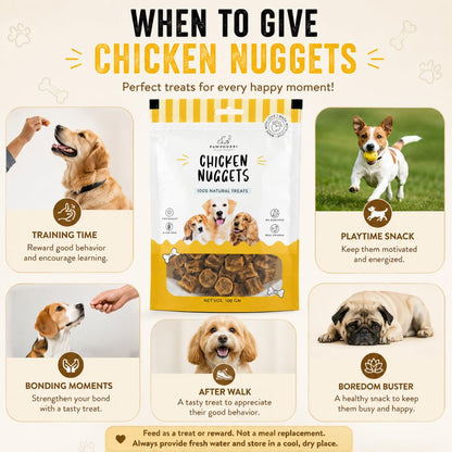 PAWPOURRI Natural Chicken Nuggets Dog Treats, 100gm (Pack of 1) | Protein Rich Soft & Chewy Snacks for Dogs | Suitable for All Breeds & Life Stages | Daily Reward & Training Treats
