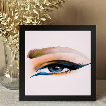 Printed Photo Frame Matte Painting for Home Office Studio Living Room Decoration (10x10inch Black Framed) - Single Eye