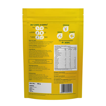 Good Monk Fruit Drink Mix (Natural Pineapple Powder), 50% Less Sugar with 8 Vitamins & Minerals (Vitamin B12, C, D, Iron & more) | Tasty & Healthy Drink Mix for Hydration, Energy, Immunity, 10 Serves
