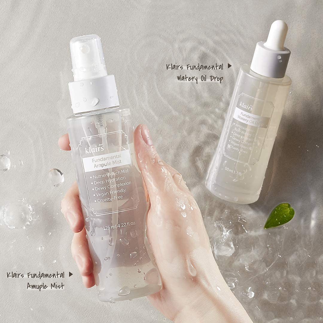 DearKlairs Fundamental Watery Oil Drop (50ml) | Hydrating, Calming & Skin Repairing Korean Face Serum | Strengthens Skin Barrier & Improves Fine Lines & Wrinkles | With Green Tea, Rice & Peptides