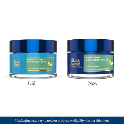 Blue Nectar Natural Vitamin C Face Cream for Glowing Skin Dark Spot Removal Cream for Women with Green Apple and Almond Oil 13 Herbs 50g