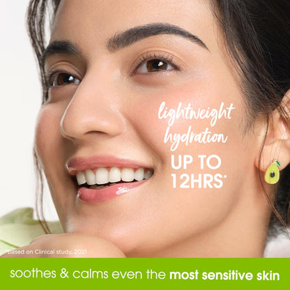 Woman with a smile, text about lightweight hydration, and a green accent.