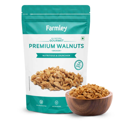 Farmley Walnut Broken Kernels | 250 g | Walnuts Without Shell, Akhrot, Dry Fruits, 100% Natural Akhrot, Rich in Proteins & Antioxidants (Pack Of 1)