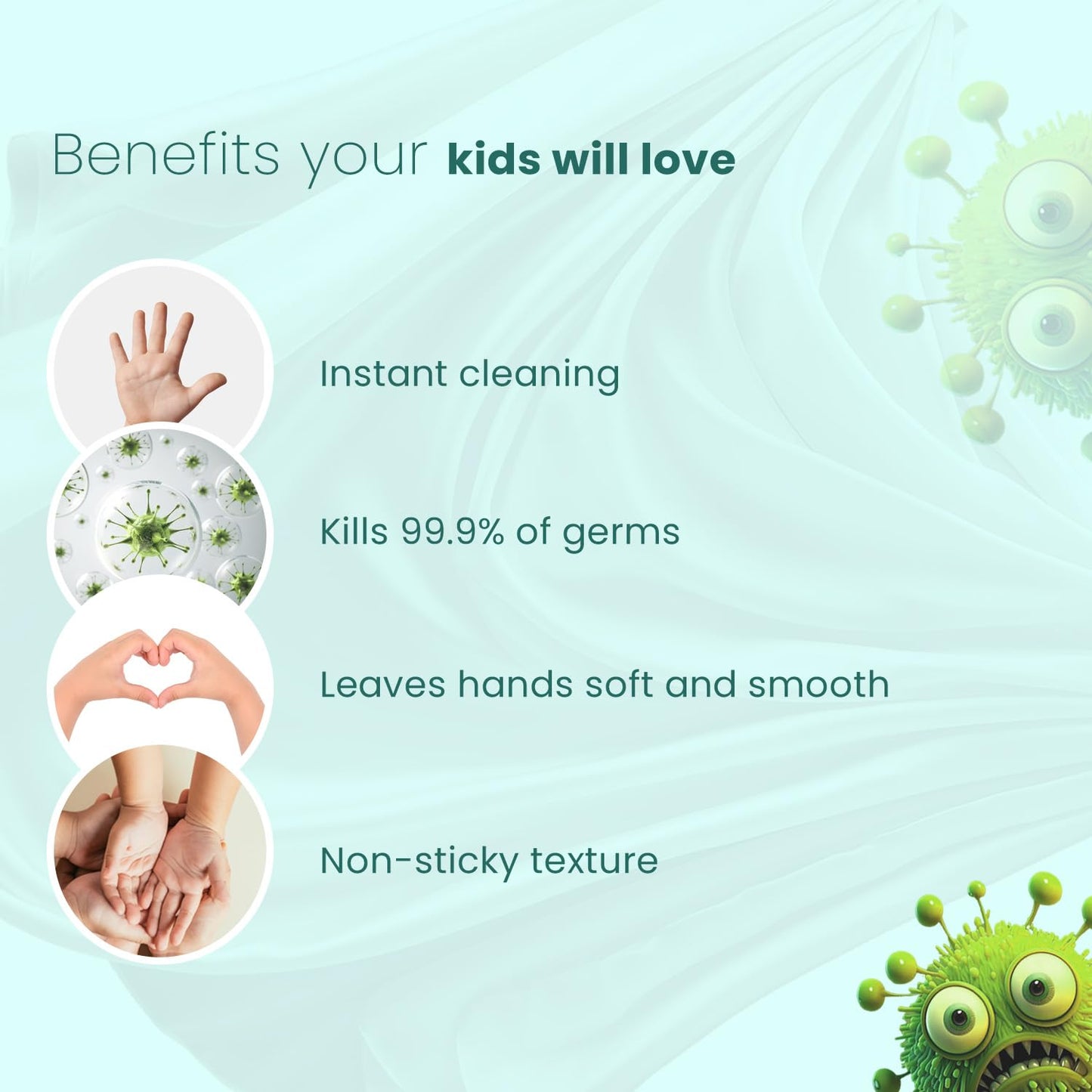 BabyOrgano Waterless Foaming Hand Wash for Kids 0+ Years | Kills 99.9% Germs | No Rinse Needed | Neem, Tulsi & Aloe Vera | Alcohol Free | Paraben Free | FDCA Approved | 50ml (Pack of 1)
