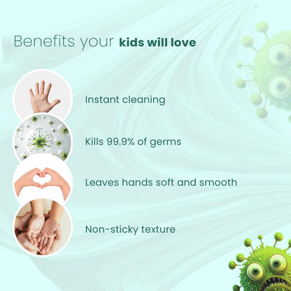 BabyOrgano Waterless Foaming Hand Wash for Kids 0+ Years | Kills 99.9% Germs | No Rinse Needed | Neem, Tulsi & Aloe Vera | Alcohol Free | Paraben Free | FDCA Approved | 50ml (Pack of 1)