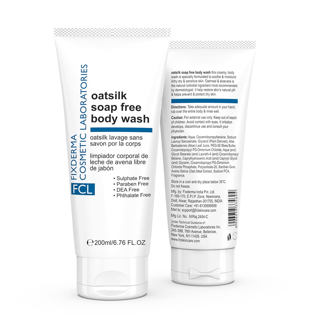 FCL Oatsilk Soap Free Body Wash For Rough & Dry Skin | Relieves Itchy Skin| Nourishing Body Wash | Suits Sensitive Skin Oatsilk Body Wash 200 Ml (Pack Of 1)