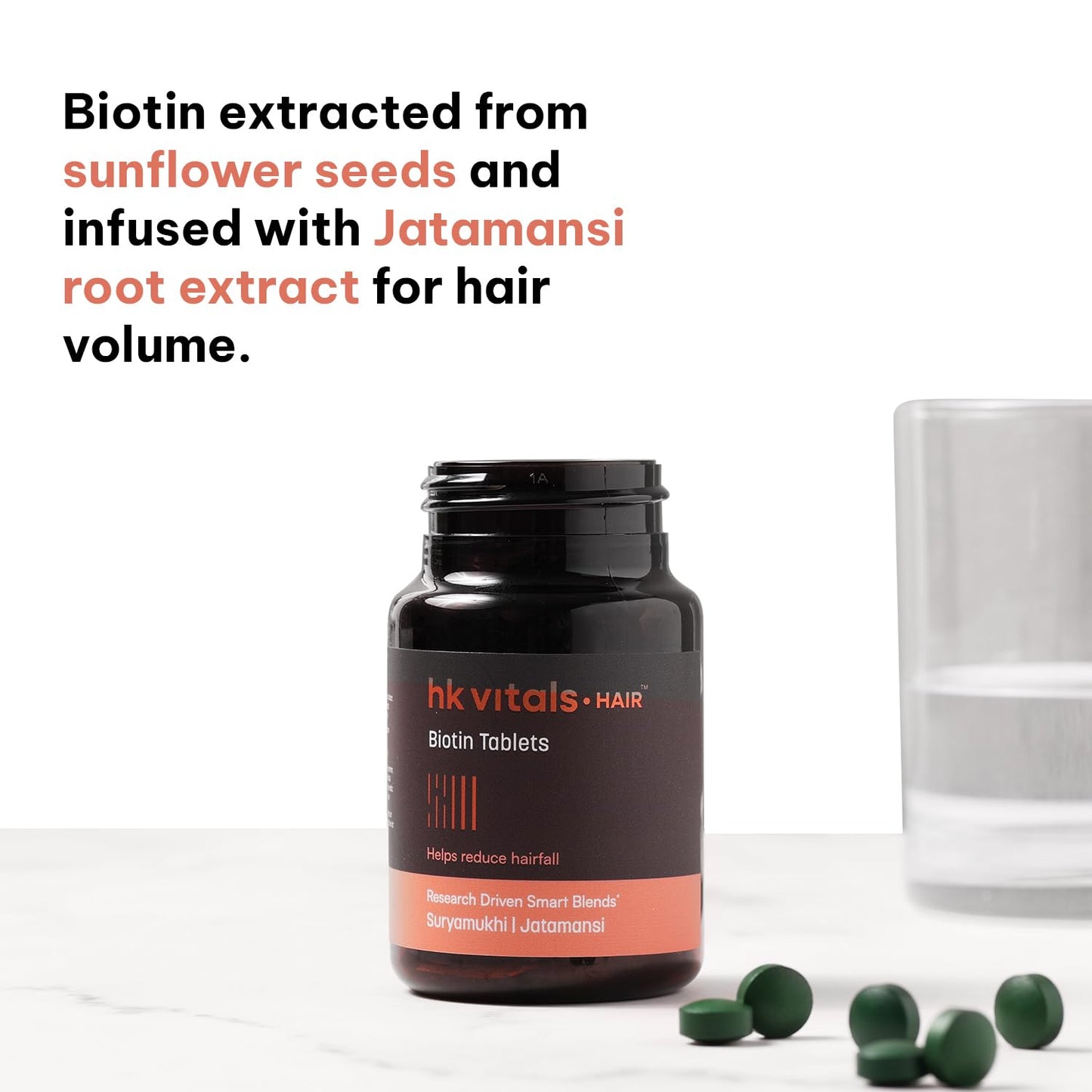 HealthKart hk vitals Biotin (90 Tablets) | Supplement for Hair Growth, Strong Hair and Glowing Skin, Fights Nail Brittleness