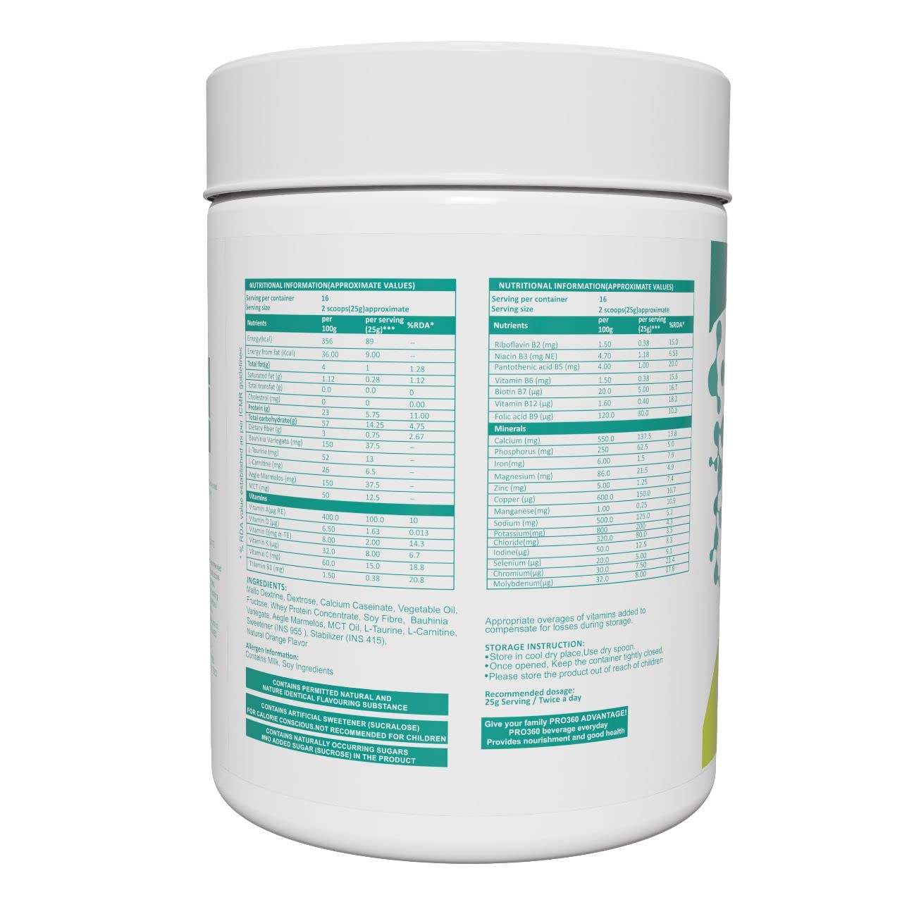 Pro360 Canpro Nutrition Supplement Powder for Chemo/Radiation Therapy Induced Weight Loss, Protein Rich with Essential Nutrients, Orange Flavor, 400G (Pack of 1), Powder