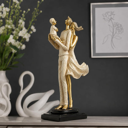 Stylish Modern Eleganct Couple Resin Romantic Figurine Statue for Home Decor (Pack of 1, Golden Brown)