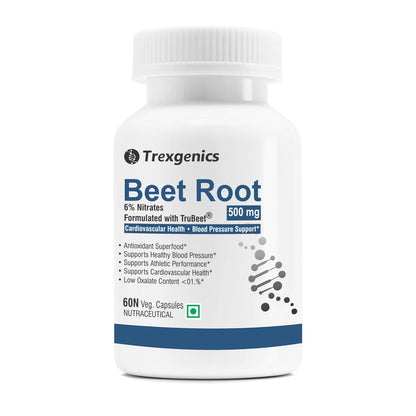 Trexgenics Beet Root supplement bottle on a white background