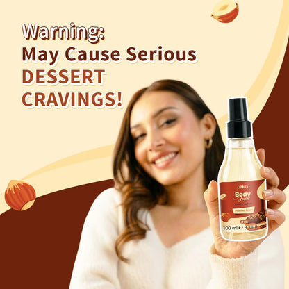 Plum Bodylovin' Hazelnut Eclair Body Mist | Long Lasting Decadent Hazelnut Chocolate Fragrance | Travel-Friendly & Easy To Carry | 100ml