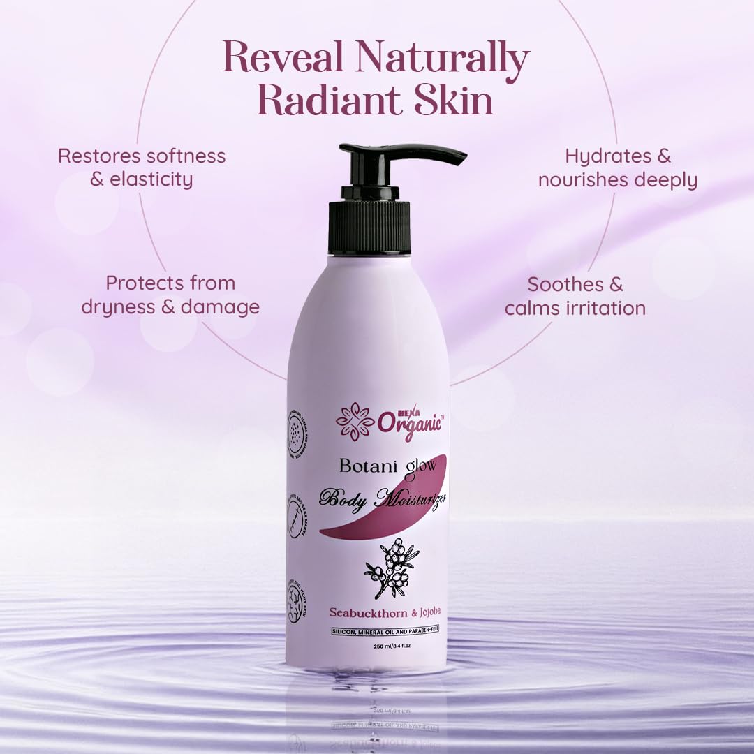 Botani Glow Herbal Moisturizer – With Seabuckthorn, Amla, Tulsi, Green Tea, Aloe Vera, Jojoba & Almond Oil | Deep Hydration, Skin Regeneration, Glow & Nourishment | For All Skin Types | 250 ML