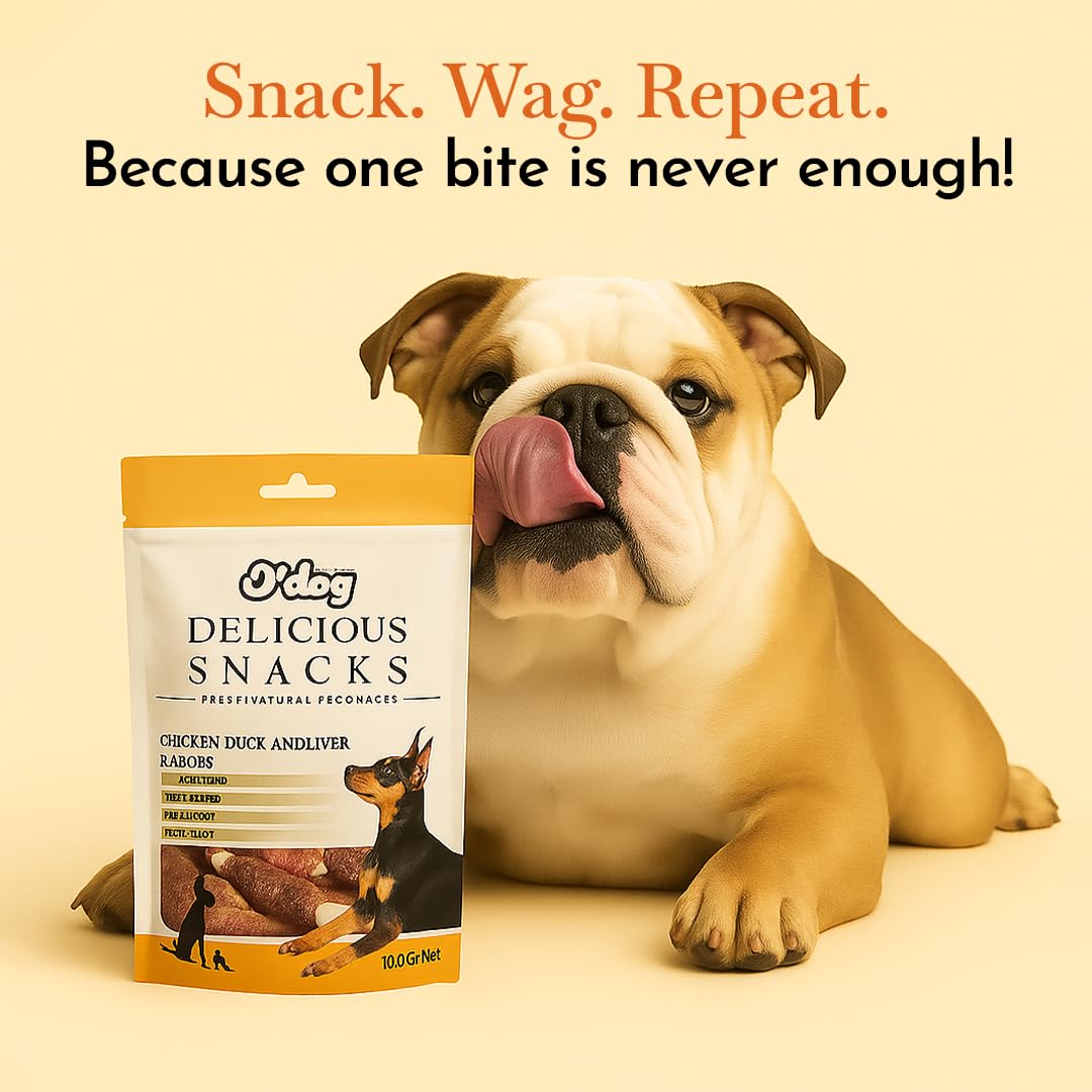 PETS EMPIRE O'Dog Chicken, Duck and Liver Kabobs Stick, Healthy Dog Treats, Chewy Dogs Sticks for Training and Feeding, Made with Real Chicken, Duck, Non-Vegetarian Snacks for Dogs, Puppies - 100g