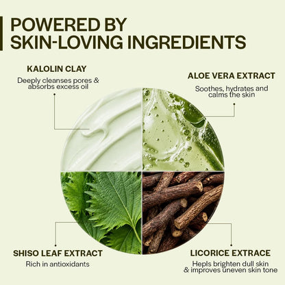 Suroskie Glowease 2-In-1 Cleanser & Mask 100 Ml | Aloe Vera & Kaolin Clay | Deep Cleansing Face Wash For Hydrated, Glowing & Brighten Skin | Korean Skincare Product For Sagging & Dullness Men & Women