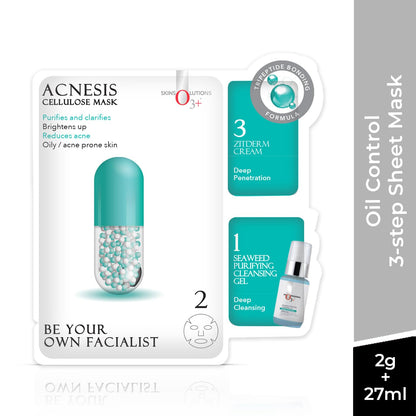 O3+ Oil Control Acnesis 3-Step Cellulose Sheet Mask