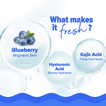 Aqualogica Bright+ Hydra Gel Moisturizer with Blueberry & Kojic Acid - 200 g | 24-Hour Intense Hydration | Water-Like Gel Texture | Makes Skin Bright & Spotless | For All Skin Types