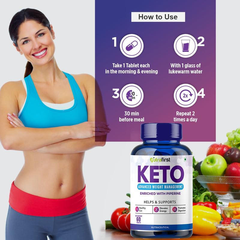 Nutrafirst KETO Advanced Tablets (60 Tab) with Garcinia Cambogia & Green Coffee Extract | Supports Weight Loss, Fat Burning & Ketosis | Boosts Energy & Metabolism | Natural Keto Supplement