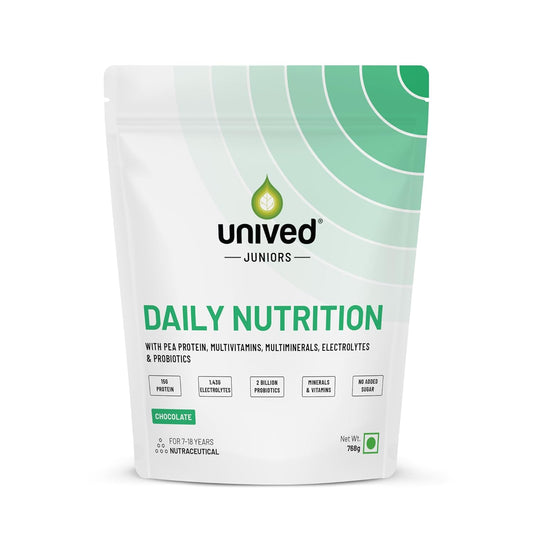 Zephivo Unived Juniors Daily Nutrition - 15g Pea Protein, Electrolytes, Plant-Based Vitamins, Calcium, Iron, Zinc, Probiotics, Sugar-Free - Comprehensive Nutritional Support for Ages 7-18
