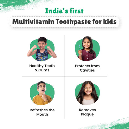 Little Joys Multivitamin Cavity Protection Toothpaste 80G|For 5+ Years Kids|Strawberry Flavour|With Vitamin A, D3 & E|Fights Germs & Cavity