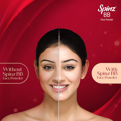 Spinz BB Brightening & Beauty Face Talc for Instant Brightness | Lasts 2X Longer, Covers Dark Spots and Blemishes, Gives Soft and Smooth Skin (Natural Beige) – 70 gm