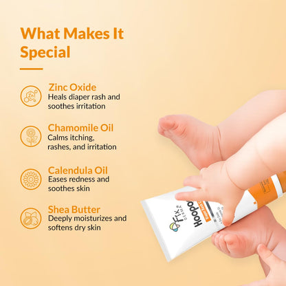 Fixderma Hoopoe Diaper Rash Cream for baby with Zinc Oxide & Panthenol | Prevent Rashes, Redness & Irritation | Baby Rash Cream | Dermatologist Tested (50G)