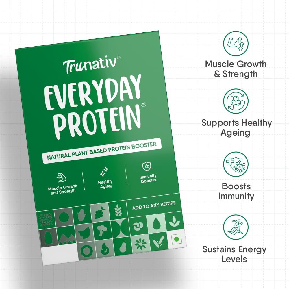 TruNativ Everyday Plant Protein 13.5g Protein | Soy, Pea & Brown Rice Protein | Keto Friendly | Family Nutrition | Vegan | Cookable Protein | Cook-Bake-Blend | Add to your Daily Meals | 400g