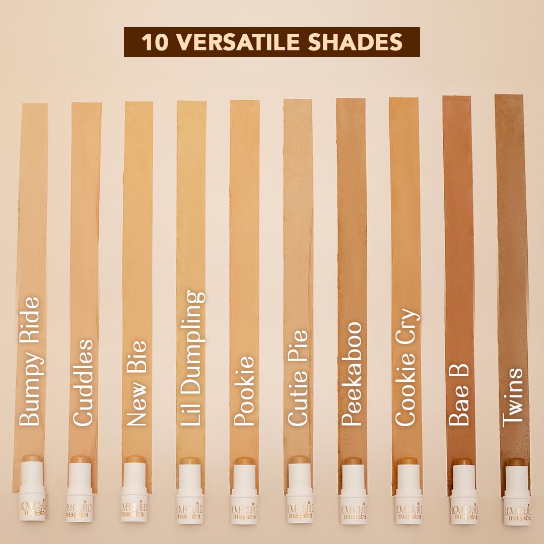 Lovechild Masaba All Mini Foundation Sticks, Makeup Stick For Effortless Coverage On-The-Go, Easy-To-Blend For Indian Skin Tone, Matte Finish With Full Coverage, Cutie Pie (Medium), 7.5G (Pack of 1)