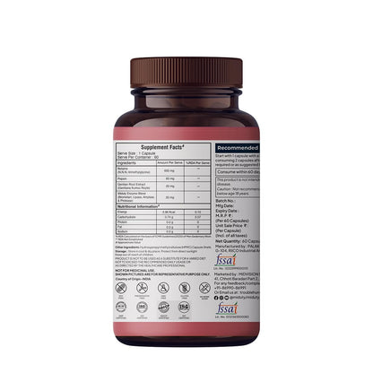 Zephivo Miduty by Palak Notes Betaine HCL + Pepsin, Betaine HCL Pepsin Capsules Pepsin for Digestion Acidity & Indigestion Betaine HCL Supplement - 60 Capsules
