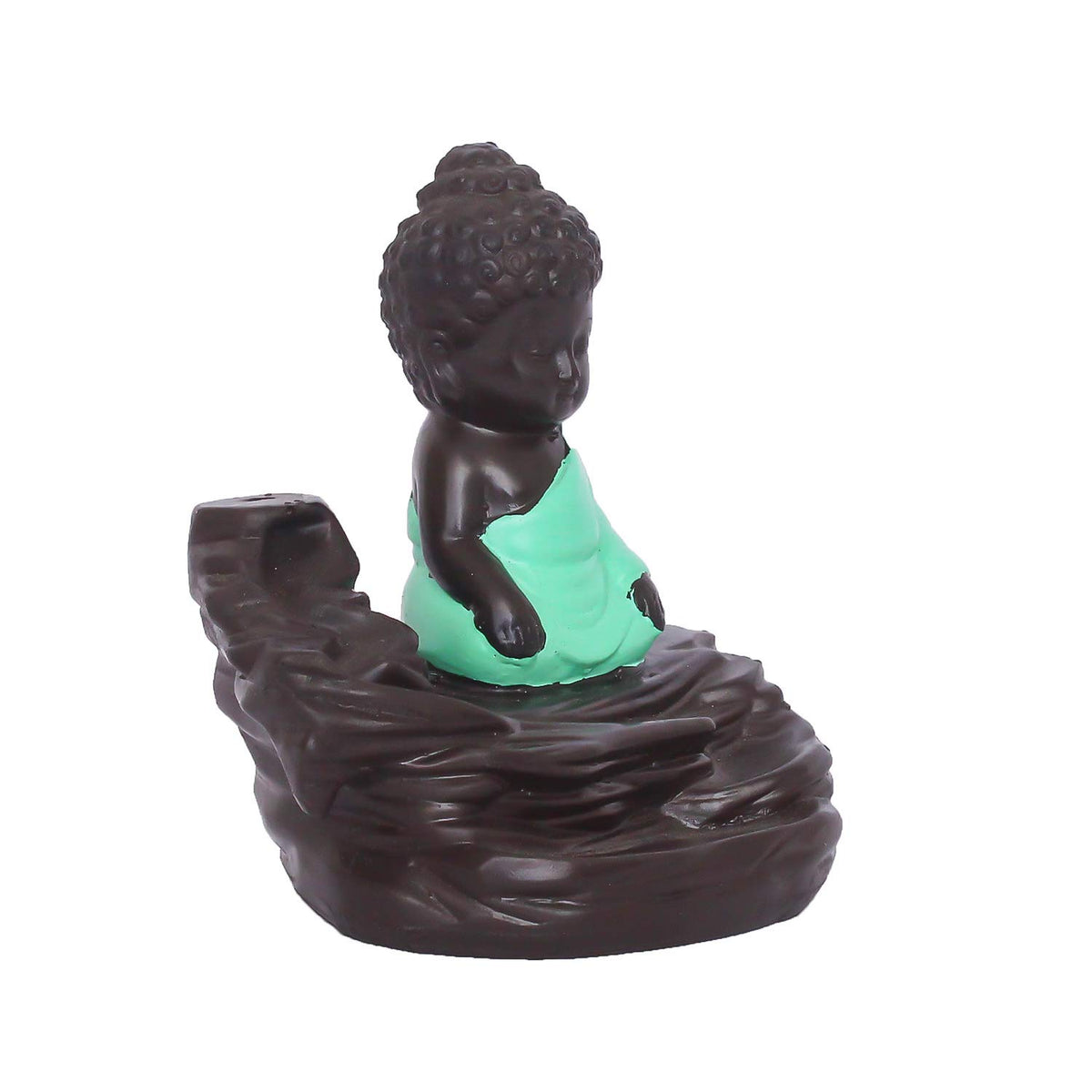 eCraftIndia Green Buddha Backflow Smoke Fountain with 10 incenses
