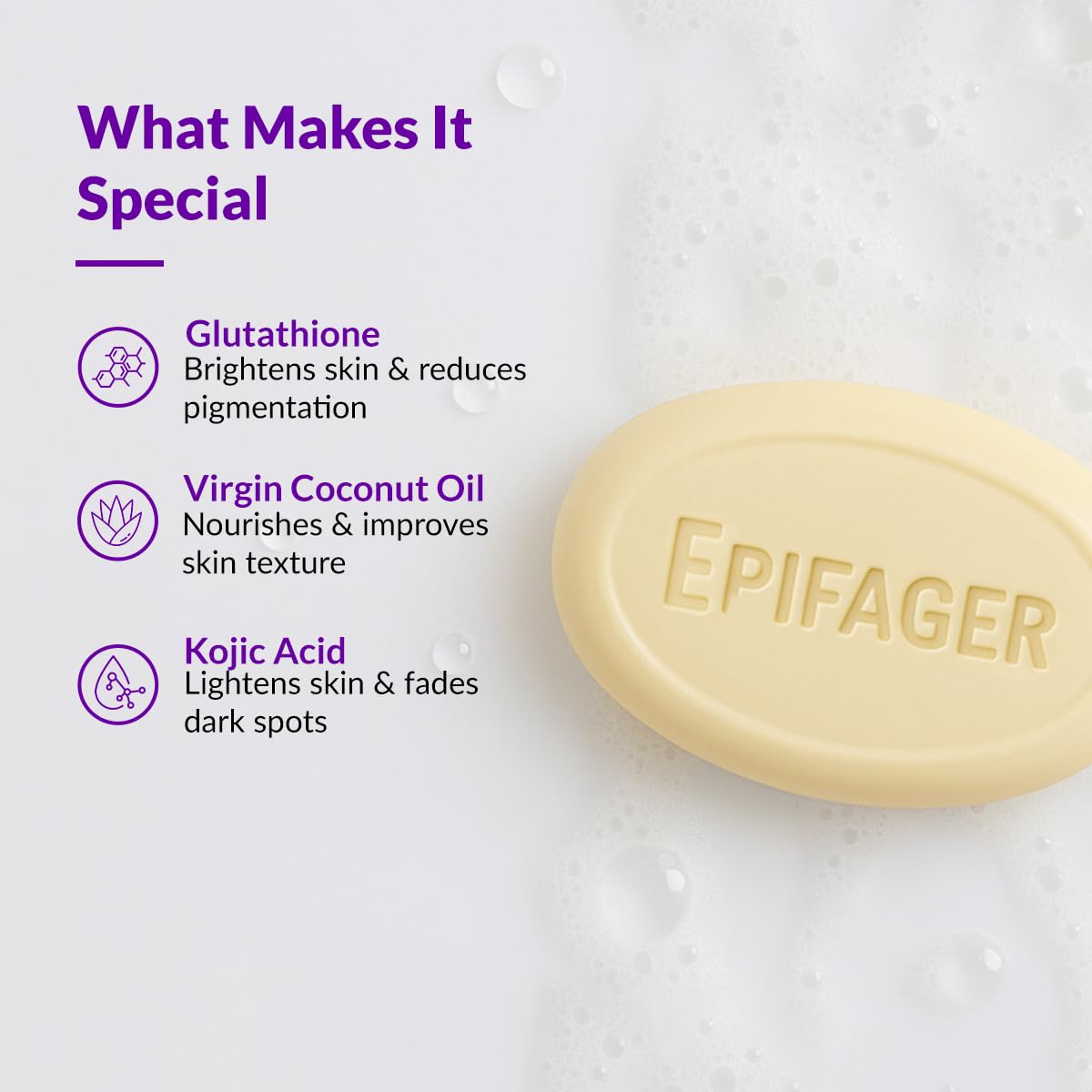 Fixderma Kojic Acid Soap, Epifager Soap | Skin Brightening and Lightening | Reduces the appearance of dark spots and melasma, Non-drying and non-comedogenic formulation - 75 gm (Pack of 1)