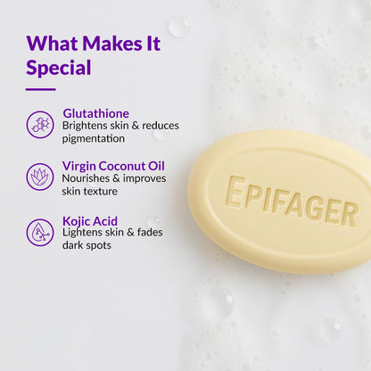 Fixderma Kojic Acid Soap, Epifager Soap | Skin Brightening and Lightening | Reduces the appearance of dark spots and melasma, Non-drying and non-comedogenic formulation - 75 gm (Pack of 1)