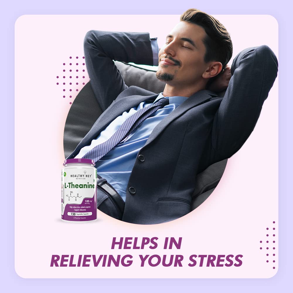 Zephivo HealthyHey Nutrition L-Theanine -Support Relaxation - 90 Vegetarian Capsules
