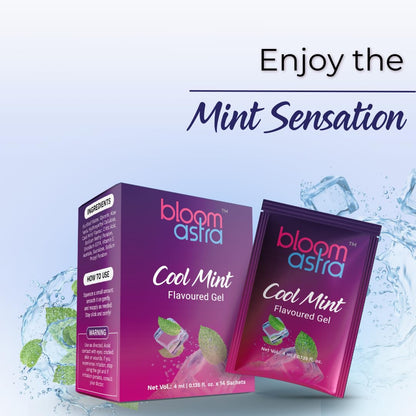 Bloomastra Massage Gel for Thrilling Vibe | Cooling & Warming Gel for Men & Women (Cool Mint, Pack of 9)