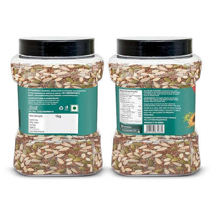 Farmley Seeds Mix, Edible Seed I Healthy Diet Snacks | 100% Natural, dietary fiber,omega-3s I Chia, Pumpkin,Flax, Watermelon and Sunflower Seeds (1000g)