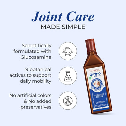 Patanjali Orthocare Liquid | Ayurvedic Joint Support Supplement | With Glucosamine, MSM, Boswellia & Vitamin D | Vegetarian | 500ml