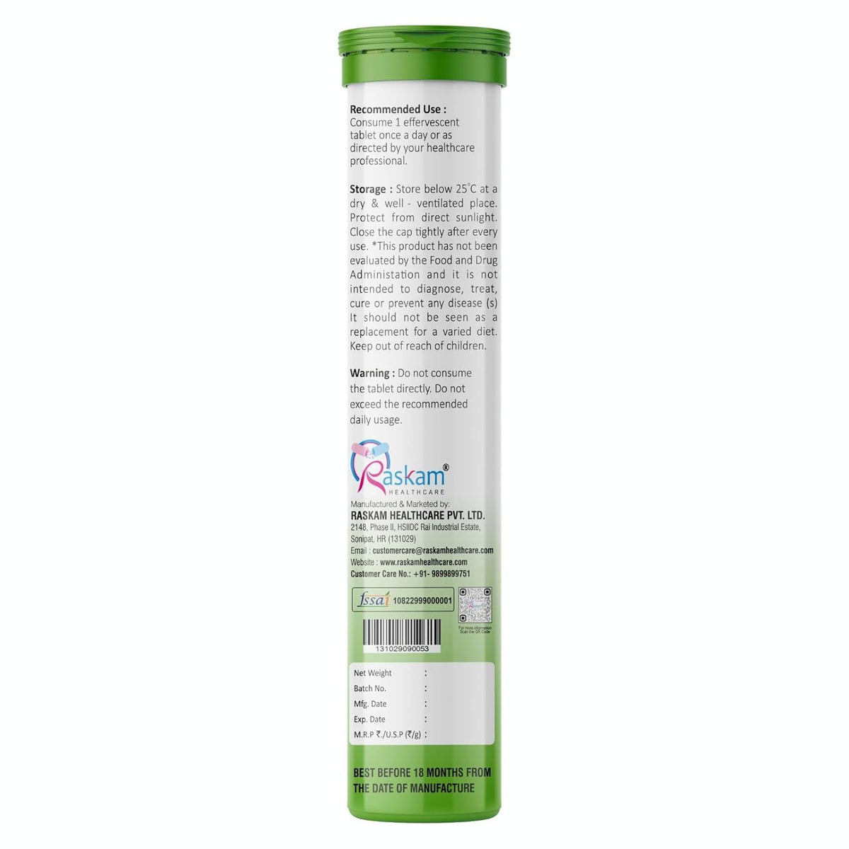 Vasakam product packaging with green cap and white body on a white background