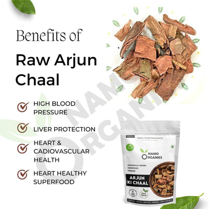 Namo Organics - Arjun ki Chaal – 400g Arjuna Bark – To Support Heart Health & Promote Good Cholesterol | Ayurvedic Heart Health Support | Natural, Sun-Dried, Unprocessed |