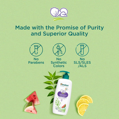 Himalaya Refreshing Baby Wash 400ml | No tears formula |with Watermelon, Neem & Lemon| Keeps baby's skin cool & fresh