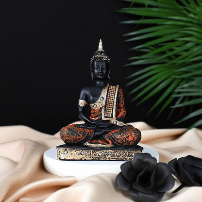 Sitting Meditating Buddha Statue Showpiece Idol for Home Living Room Decor Pooja Office Table Wall Shelf God Idol for Gift