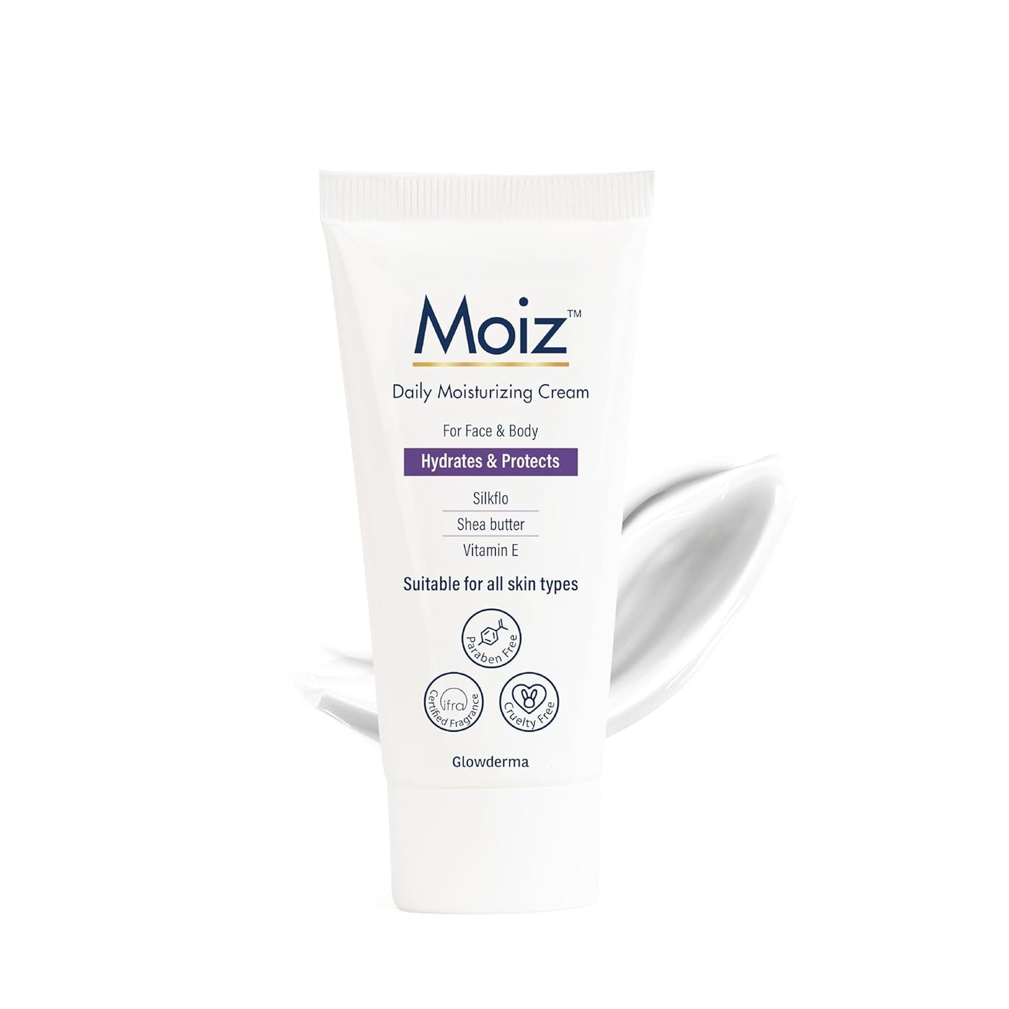 Moiz Daily Moisturizing Cream for Face & Body | Formulated with 9 Moisturizers | Suitable for Sensitive Skin | Paraben free & Cruelty free-50g