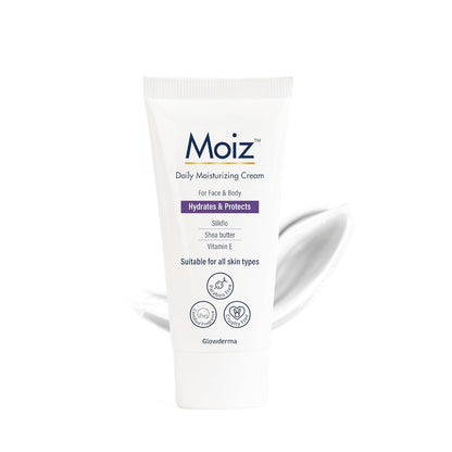 Moiz Daily Moisturizing Cream for Face & Body | Formulated with 9 Moisturizers | Suitable for Sensitive Skin | Paraben free & Cruelty free-50g