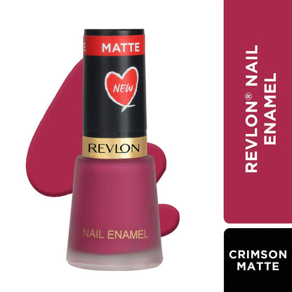 REVLON Matte Finish Nail Enamel, Berry Crimson, 8ml