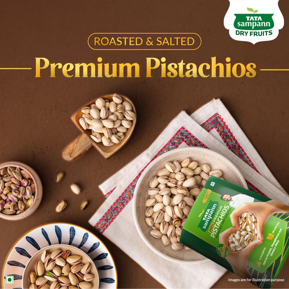 Tata Sampann Pistachios Roasted & Salted, Pista, 200g, Rich In Protein, Phosphorus, & Dietary Fibre, Premium Nuts & Dry Fruits, Crunchy & Delicious Healthy Snack