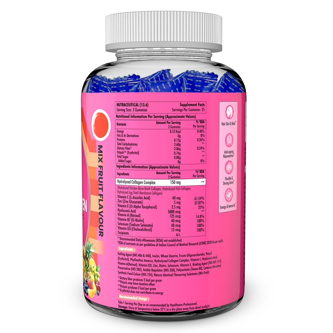 Supplement bottle with pink label and white cap on a white background