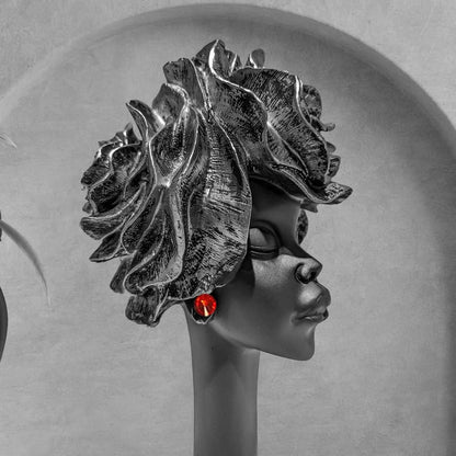 Home Decor Resin African Lady Showpiece (Black, Pack of 1)