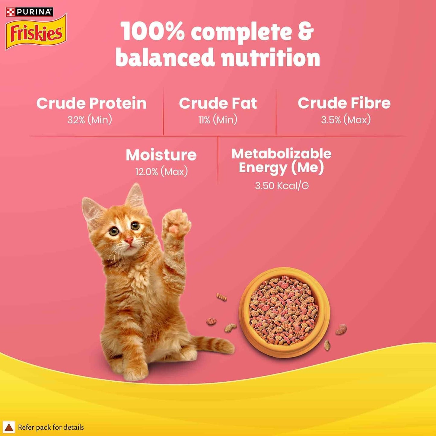 Purina Friskies Kitten Discoveries, Dry Food for Kitten, 1kg Pack | With Tuna, Chicken, Milk, Vegetables & Whole Grain Flavours, 100% Complete & Balanced Kitten Nutrition, DHA, Calcium, Protein