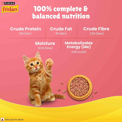 Purina Friskies Kitten Discoveries, Dry Food for Kitten, 1kg Pack | With Tuna, Chicken, Milk, Vegetables & Whole Grain Flavours, 100% Complete & Balanced Kitten Nutrition, DHA, Calcium, Protein